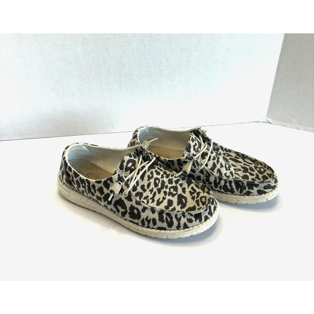 Hey Dude Wendy Woven Cheetah Gray Women's Comfort Shoes Slip On Loafer Size US 8 - Picture 4 of 9